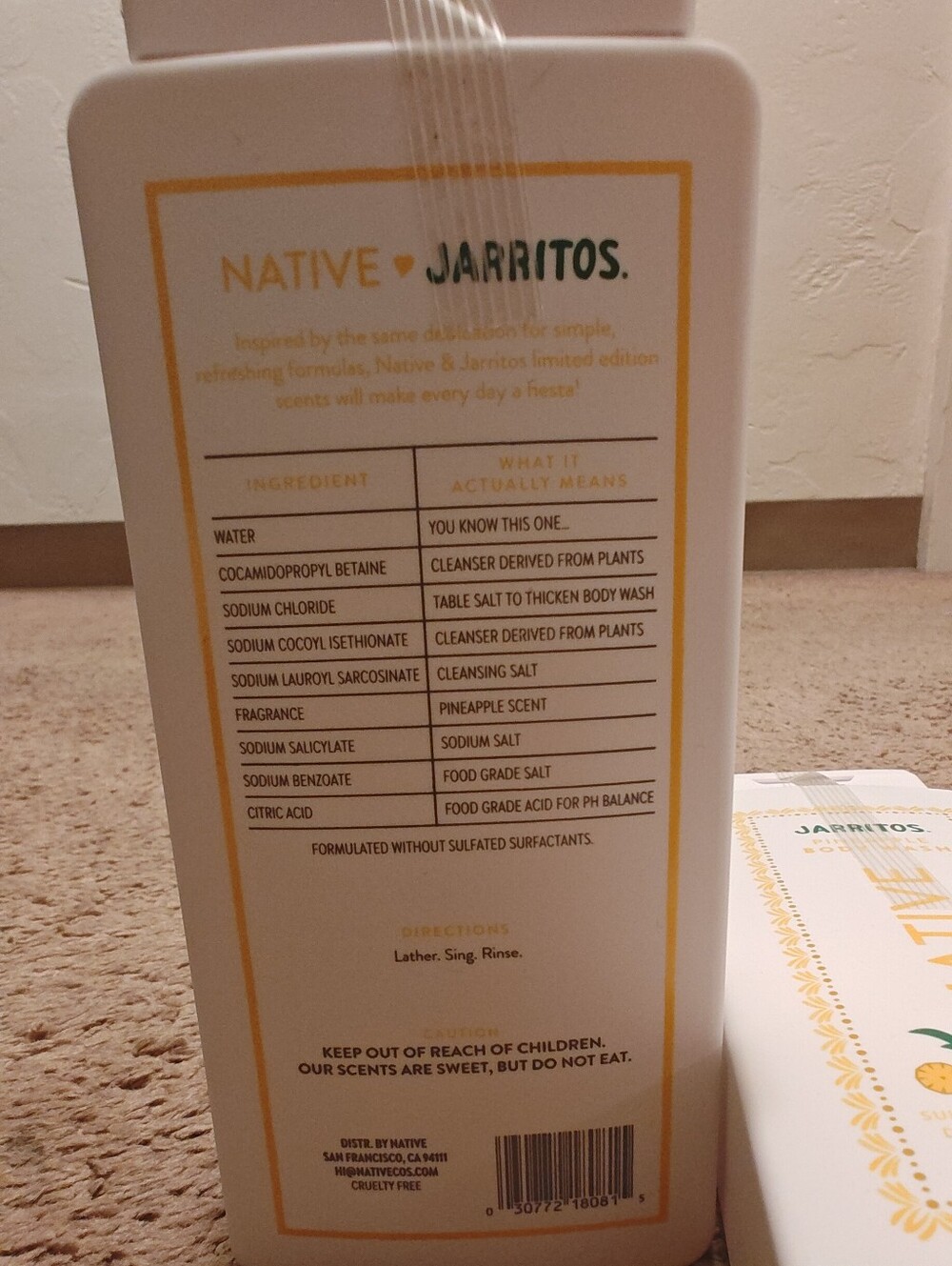 4 Native Jarritos Pineapple Body Wash - Picture 3 of 3